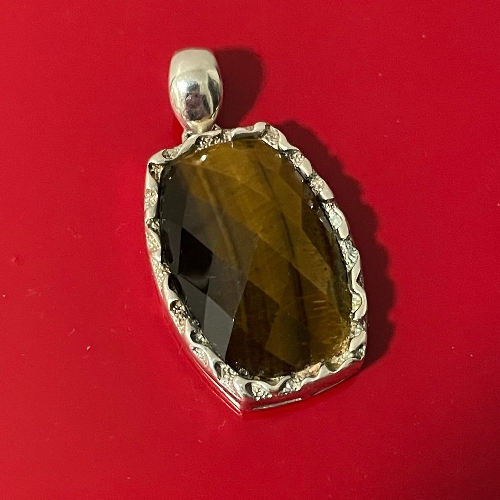 Whitney Kelly Cushion Cut Tiger's Eye Pendant